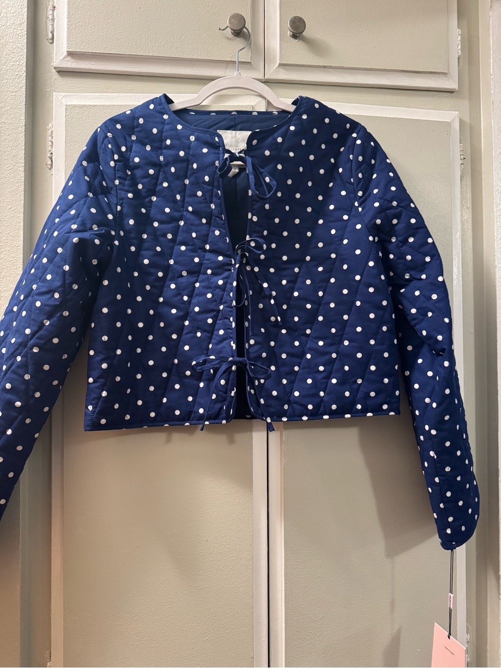 Women’s Polka Dot Quilted Navy Jacket